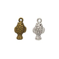 Tiny Fish Charm In 2 Metal Finishes For Jewelry Making view 1