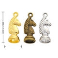 Horse Head Charm with a chess-knight horse profile in 3 Metal Finishes view 1