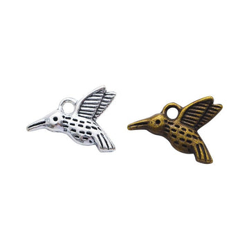 Flying Hummingbird Charm Metal Pendant for Jewelry Making