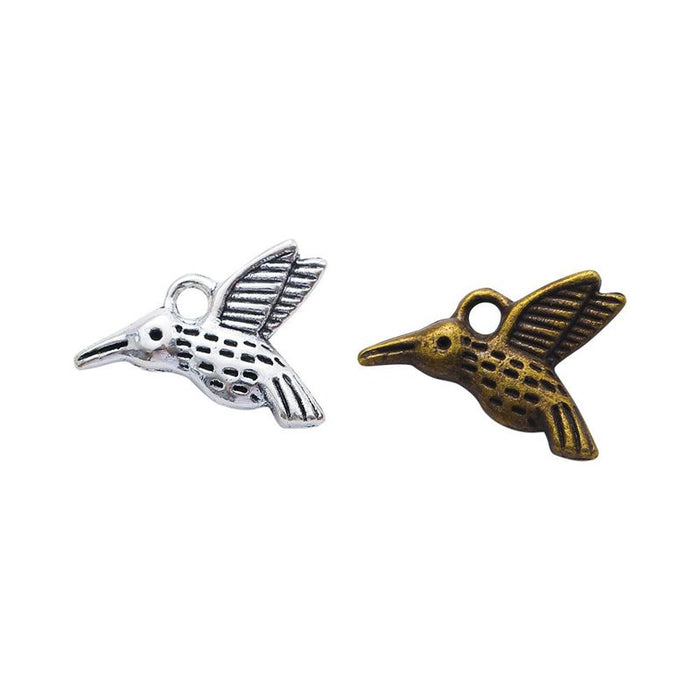 Flying Hummingbird Charm Metal Pendant for Jewelry Making