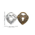 Heart Padlock Metal Charms in Antique Bronze and Silver Finishes view 1