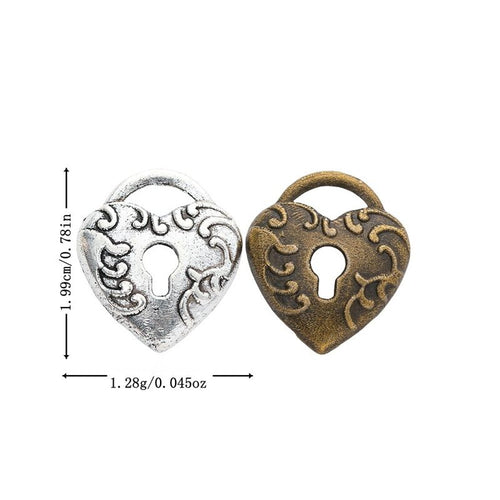 Heart padlock charms shown in product image 1