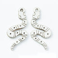 Antique Silver Tone Coiled Snake Metal Charm Pendant view 1