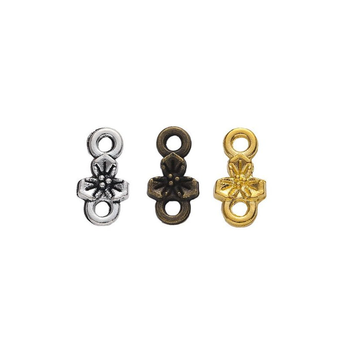 Tiny Flower Connector In 3 Metal Finishes For Jewelry Making