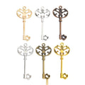 Ornate Heart Bow Key Metal Charms in 6 Pictured Finishes view 1