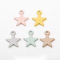 Simple Five Point Star Enamel Charms in Five Soft Colors view 1
