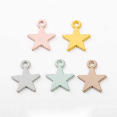 Group view of five point star styles on a white background
