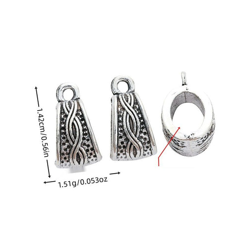 Product image showing the braided tapered bail bead and its visible metal details