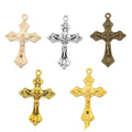 Floral End Crucifix Metal Charms in Five Finishes for Jewelry Making view 1