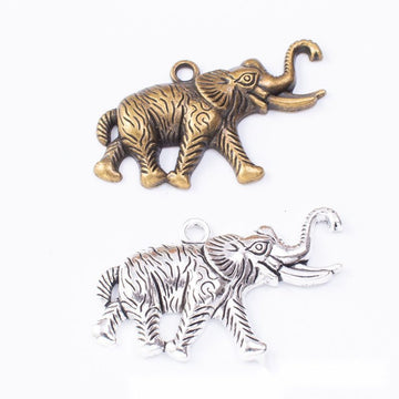 Walking Elephant Metal Charms in Two Antique Finishes