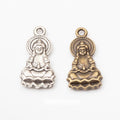 Seated Guanyin Metal Charm Pendant For Jewelry Making And Craft Projects view 1