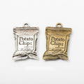 Vintage Potato Chips Bag Charms in Multiple Finishes for Jewelry Making view 1