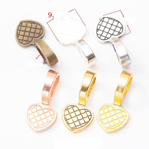 Heart Pendant Bail components shown together in the available finishes