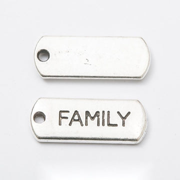 Family Word Charm in 1 Metal Finish for Jewelry Making