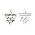 Five-Loop Bar Connector Jewelry Connector Component in Antique Silver view 1