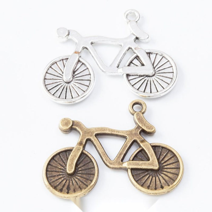 Vintage Finish Metal Bicycle Charms in 2 Style Options