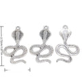 Antique Silver Coiled Cobra Snake Metal Pendant Charm view 1