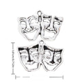 Comedy and Tragedy Masks Alloy Charm in Antique Silver Finish view 1