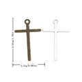 Plain Cross Charm with a slender plain cross in 2 Metal Finishes view 1