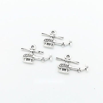 Airplane Charm in Antique Silver for Jewelry Making