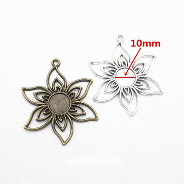 Floral Cabochon Pendant Settings in Two Finishes Jewelry Making Components