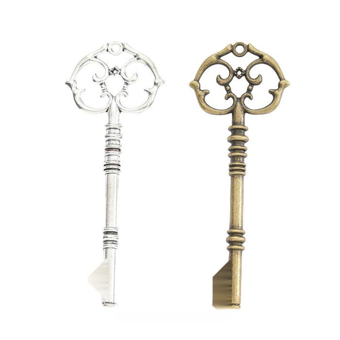 Ornate Skeleton Key Charm in Two Antique Metal Finishes