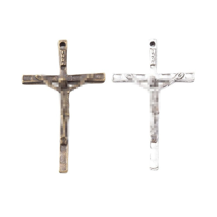 Crucifix Cross Metal Charms in Antique Bronze and Silver