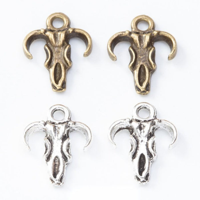 Ram Skull Antique Metal Charms In Two Finishes Jewelry Findings