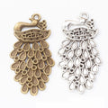 2-Finish Long Peacock Metal Jewelry Components for Crafts view 1