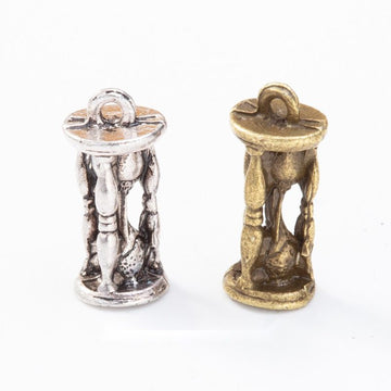 Hourglass Metal Charm in 2 Distinct Finishes for Jewelry Making
