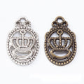 Oval Openwork Crown Metal Charm Pendant For Jewelry Making And Craft Projects view 1