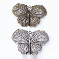 Openwork Textured Butterfly Metal Charm Pendant Jewelry Making Component view 1