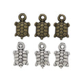 Tiny Textured Turtle Charm in 2 Metal Finishes for Jewelry Making view 1