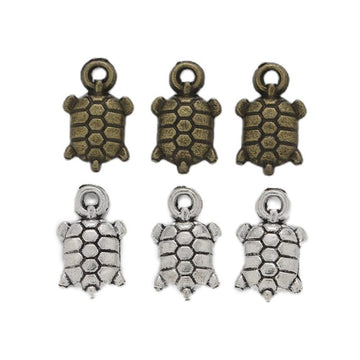 Tiny Textured Turtle Charm in 2 Metal Finishes for Jewelry Making