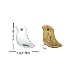 Curved Bird Spacer Bead in Bronze and Silver Tones
