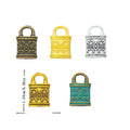 Ornate Padlock Charms In Five Vintage Metal Finishes view 1
