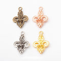 Ornate Fleur-de-Lis Metal Charms in Four Finish Options view 1