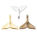 Whale Tail Fluke Detailed Metal Charm in 3 Finishes view 1