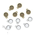 Round 6mm Bezel Jewelry Making Component In 2 Finish Options view 1