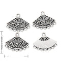 Antique Silver Layered Fan Connector Charms for Jewelry Making view 1
