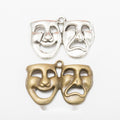 Comedy And Tragedy Mask Pendants in 2 Metal Finish Options view 1