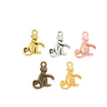 Seated Monkey Charm Pendants in 5 Metal Finish Options view 1