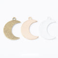 Crescent Moon Charm in 3 Finishes for Jewelry Making view 1
