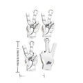 Peace Sign Hand Charm in 1 Metal Finish for Jewelry Making view 1
