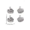 Textured Lotus Leaf Metal Charm Pendant Jewelry Making Component view 1