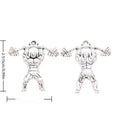 Antique Silver Weightlifter Athlete Pendants for Jewelry Making view 1