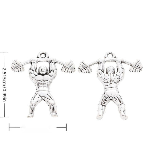 Weightlifter athlete charms shown in product image 1