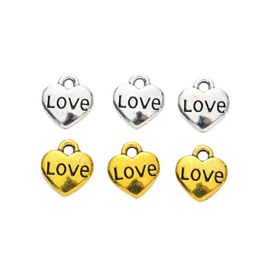 Finish overview of love engraved heart metal charm