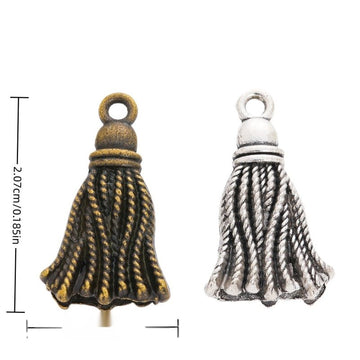 Rope Texture Tassel Metal Charms in Two Finishes for Jewelry Making