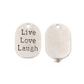 Live Love Laugh Double Sided Metal Tag Charm for Jewelry Making view 1